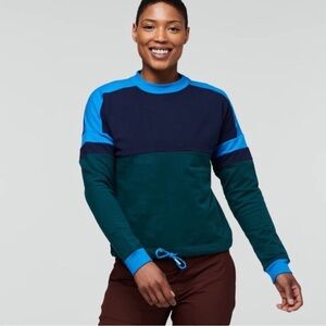 Cotopaxi women’s small bandera organic sweatshirt colorblock drawstring